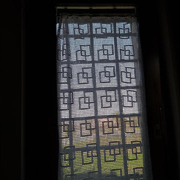 Lace Curtain crossed squares