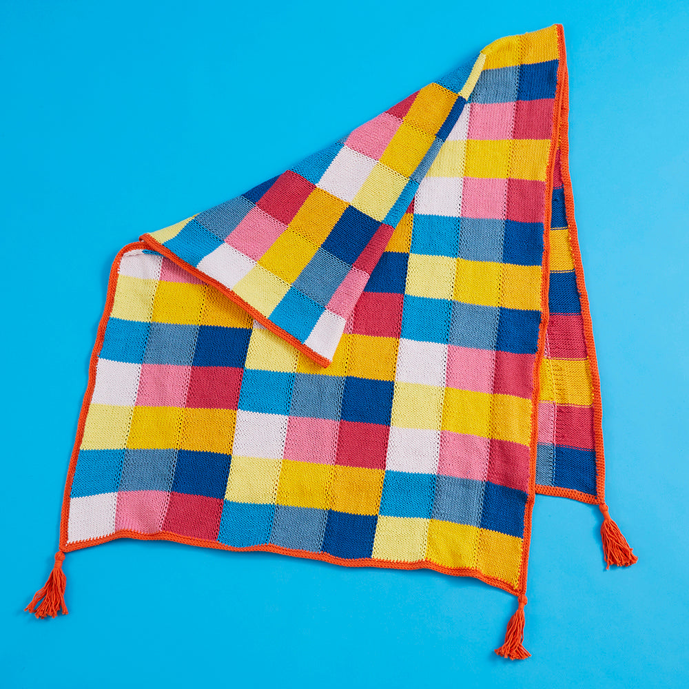 Check Me Out Bed Throw - Free Blanket Knitting Pattern For Home in Paintbox Yarns Cotton Aran