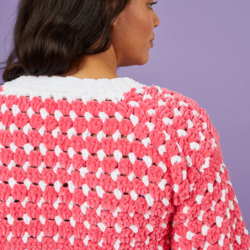 Carefree Cardigan - Free Crochet Pattern for Women in Paintbox Yarns Chenille by Paintbox Yarns