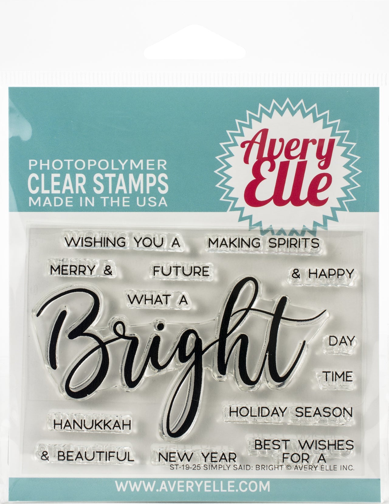 Avery Elle Clear Stamp Set 4"X3" - Simple Said: Bright