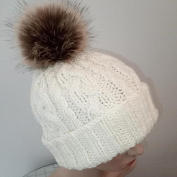 Easy 2 Cable Hat Womens Mens Chunky Yarn