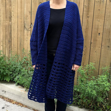 Crochet Cardigan Pattern: Blue Ripples Sweater