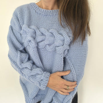 Sideways Cable Crewneck