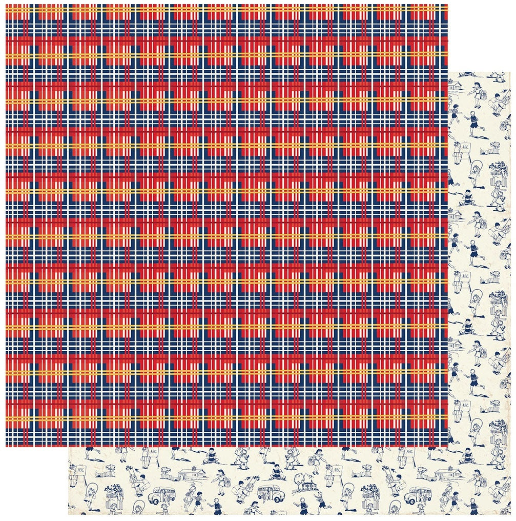 Authentique Paper Scholastic Double-Sided Cardstock 12"X12" 18/Pkg - #3 Plaid