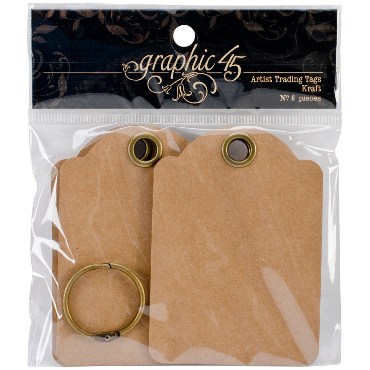 Graphic 45 Staples Artist Trading Tag Album 3.5"X2.5" - Kraft
