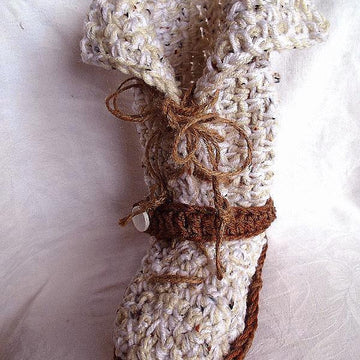 741 CROCHET BOOT SLIPPERS, Adult s, m, l
