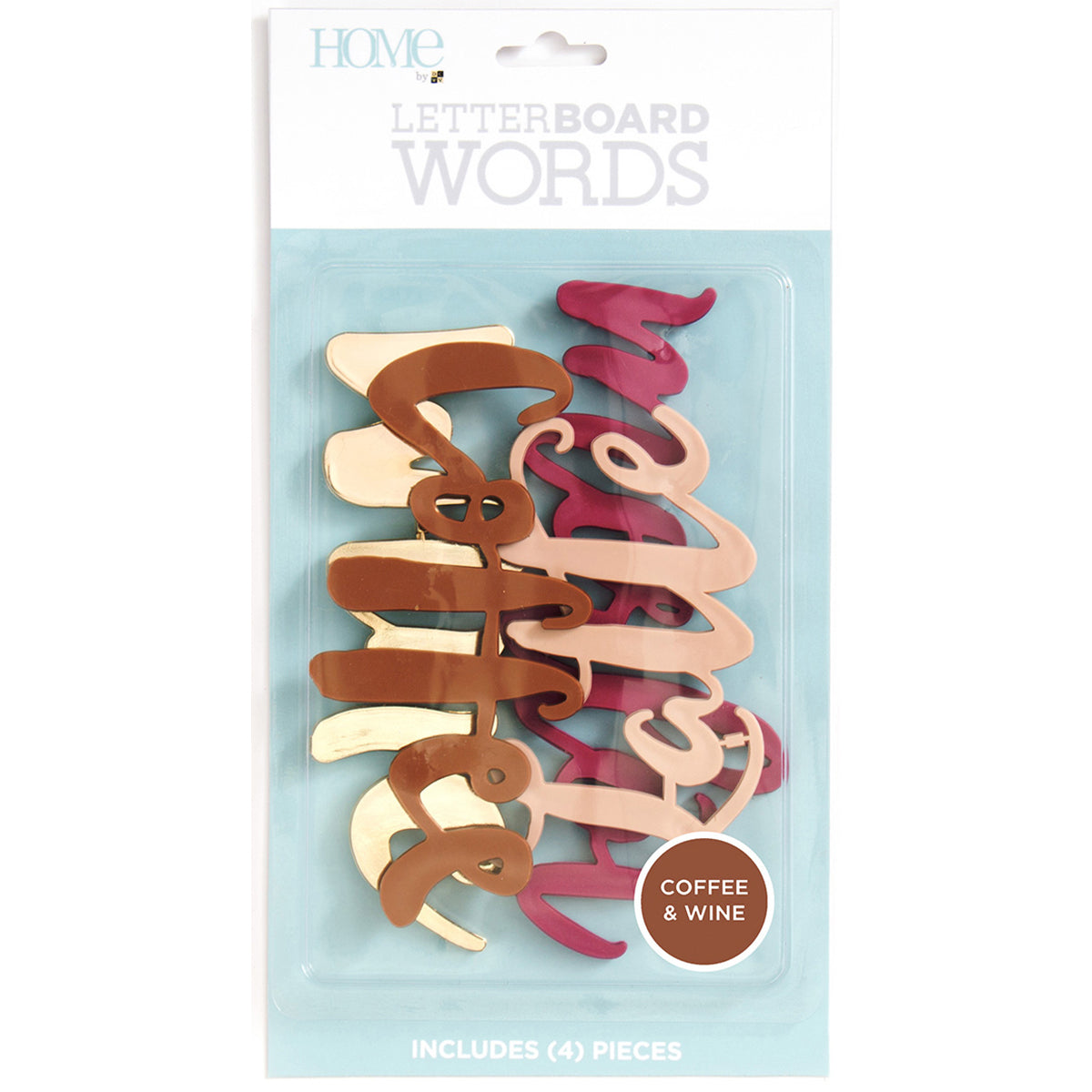 American Crafts DCWV Letterboard Words 4/Pkg - Coffee & Wine