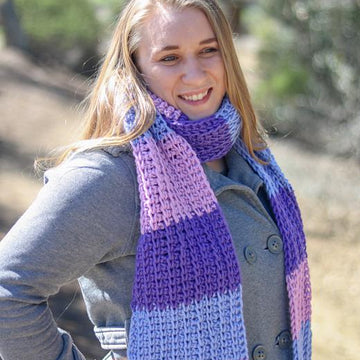 Tri-Color Tunisian Scarf