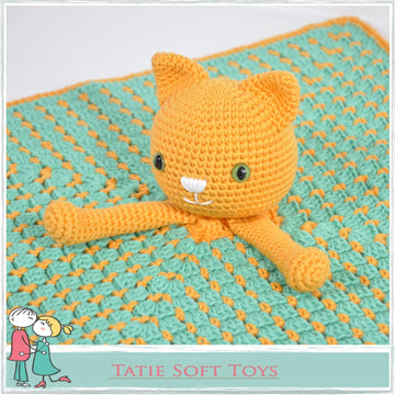 Crochet Lovey Pattern Blanket Ginger Kitty Cat Kitten Security Blanket Crochet Lovey Blanket Toy Blankie Baby Blanket Toy Crochet Comforter Snuggle
