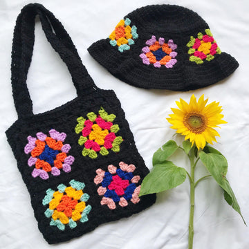 Granny squares tote bag