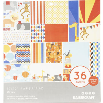 Kaisercraft Specialty Paper Pad 12"X12" 36/Pkg - Circus