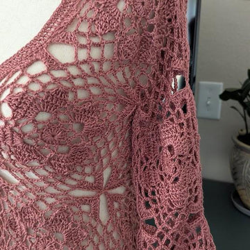 Rosewood Petals Crochet Blouse