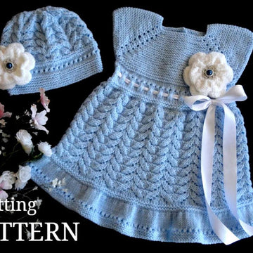 Knitting PATTERN Baby Dress Baby Beanie by Elena Mitchell