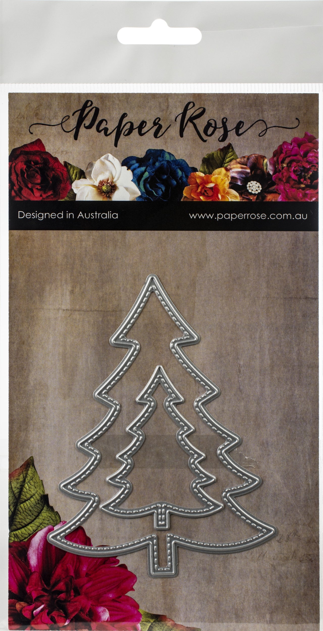Paper Rose Dies - Stitched Christmas Tree