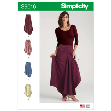 Simplicity S9016 Misses Asymmetrical Skirts - Sewing Pattern