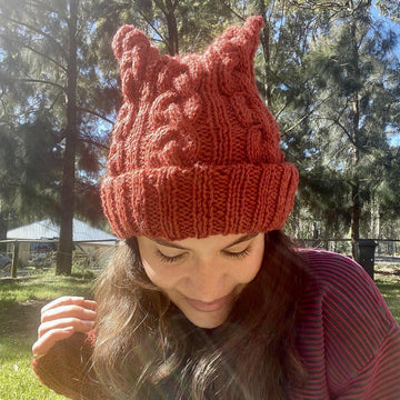 Izzy Lou Cabled Pussyhat and Mittens