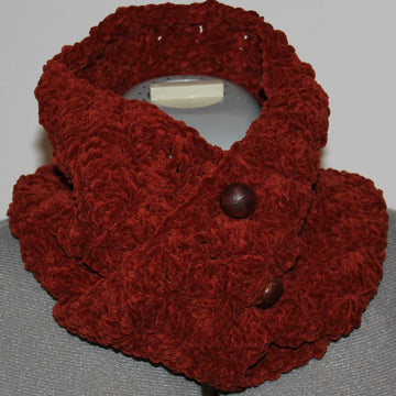 Suede Button Closure Neckwarmer Cowl