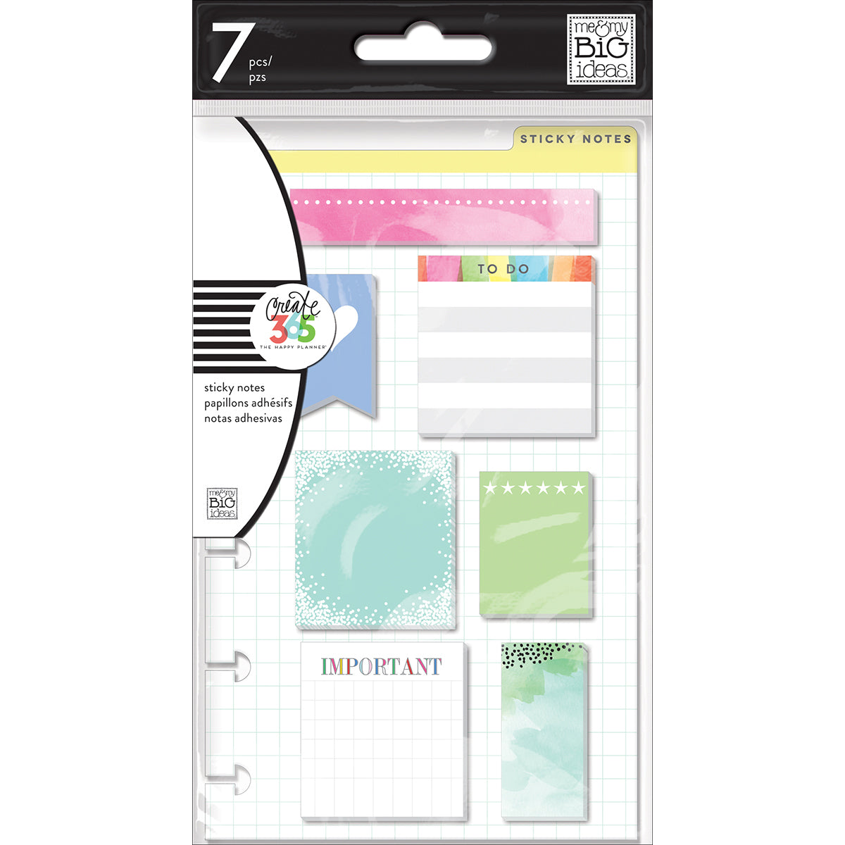 Happy Planner Sticky Notes 140/Pkg - Mini, 7 Designs/20 Each