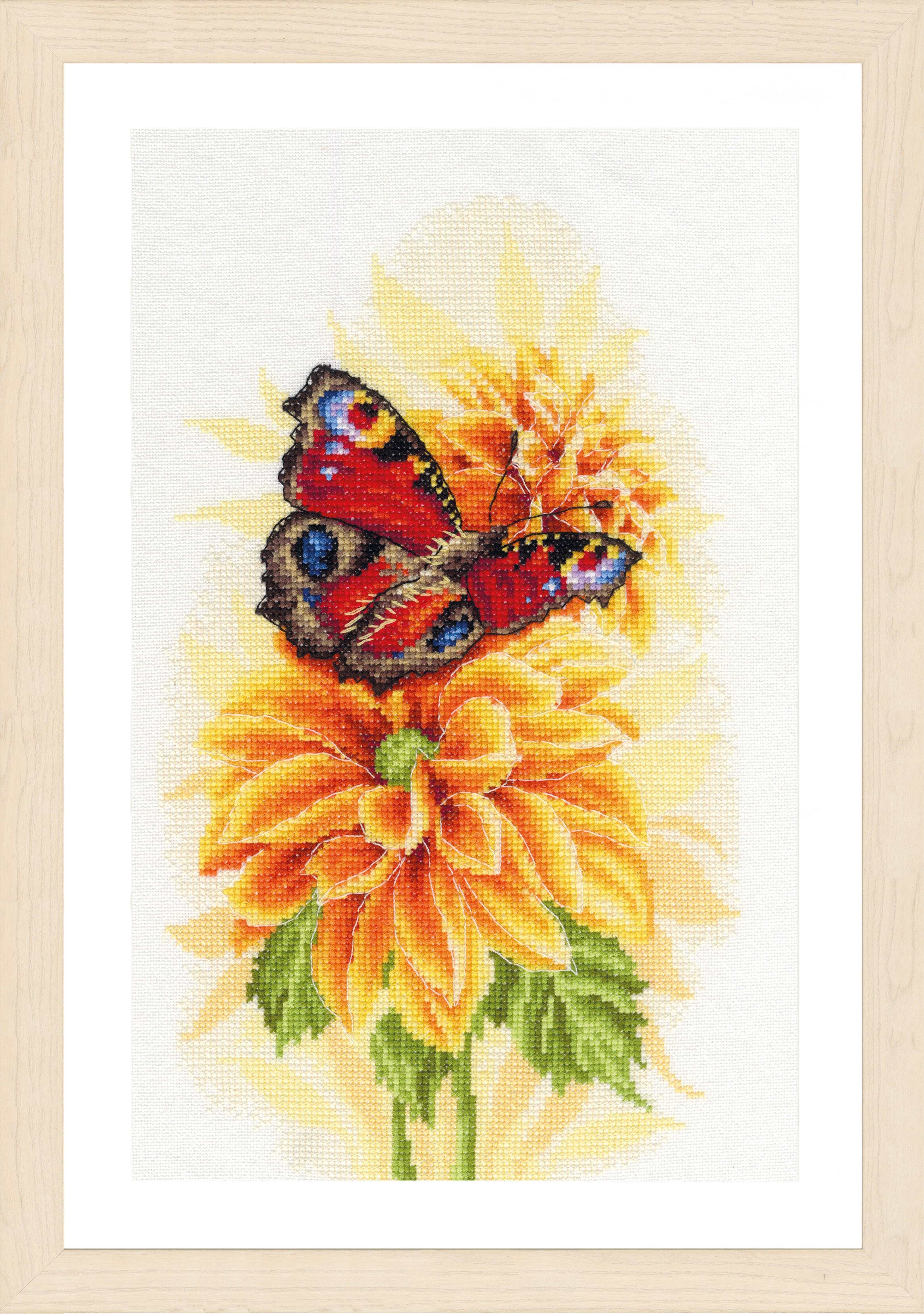 Lanarte Fluttering Butterfly Counted Cross Stitch Kit - PN-0190703