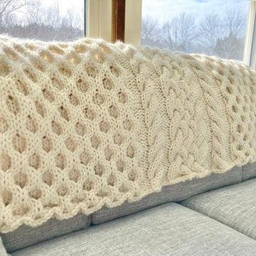 Winter Bees Knit Cable Blanket
