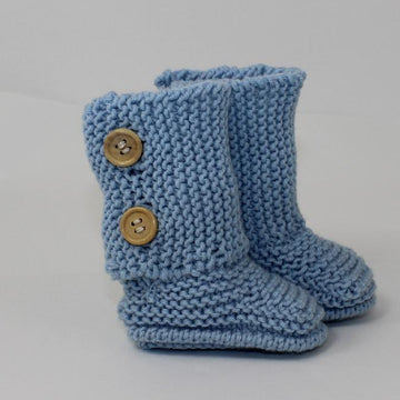 2 Button Big New Baby 4 Ply Booties