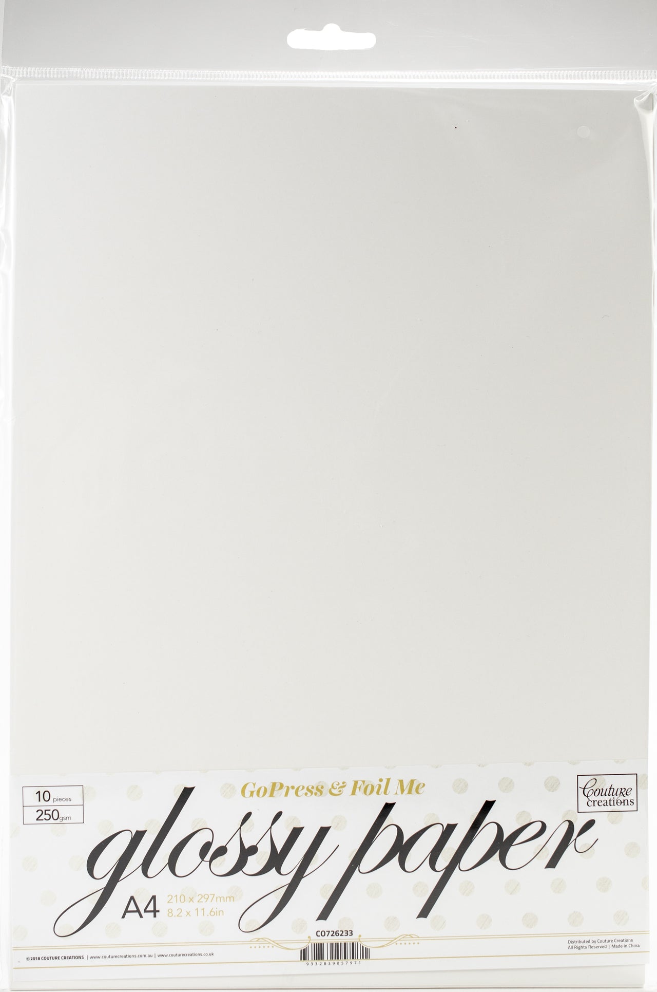 Artdeco Creations Couture Creations GoPress & Foil Glossy A4 Paper 10/Pkg - 523068