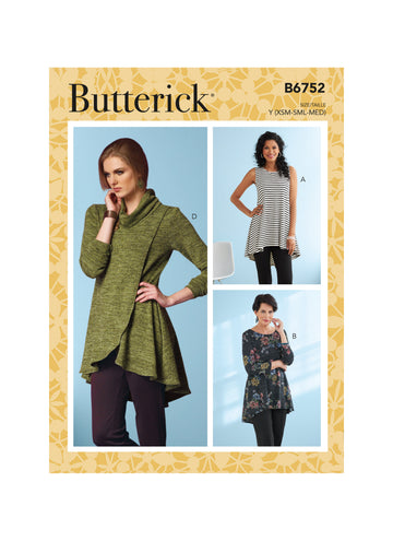 Butterick Misses' Fit and Flare Knit Tunics B6752 - Sewing Pattern