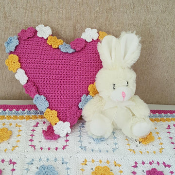 Spring Flowers Heart Cushion