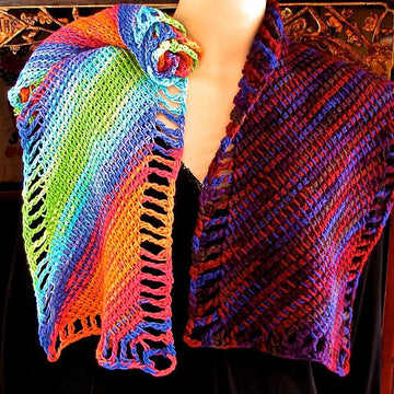 Four Peaks Scarf: Tunisian on the Bias