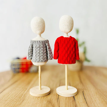 Crochet doll clothes, amigurumi doll clothes, doll outfit, doll sweater, crochet sweater pattern, Basic sweaters, Winter sweaters