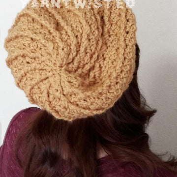 Sunny Spiral cabled slouchy hat