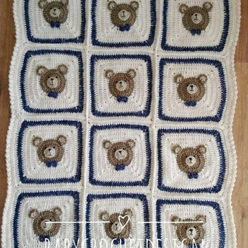 Teddy Bear Tiles Blanket