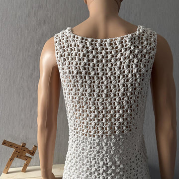 Popcorn Mesh Pocket Tank Top