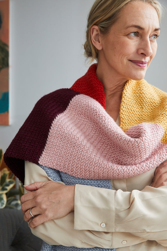 Blanket Scarf - Knitting Pattern For Women in Debbie Bliss Cashmerino Chunky by Debbie Bliss