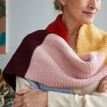 Blanket Scarf - Knitting Pattern For Women in Debbie Bliss Cashmerino Chunky by Debbie Bliss
