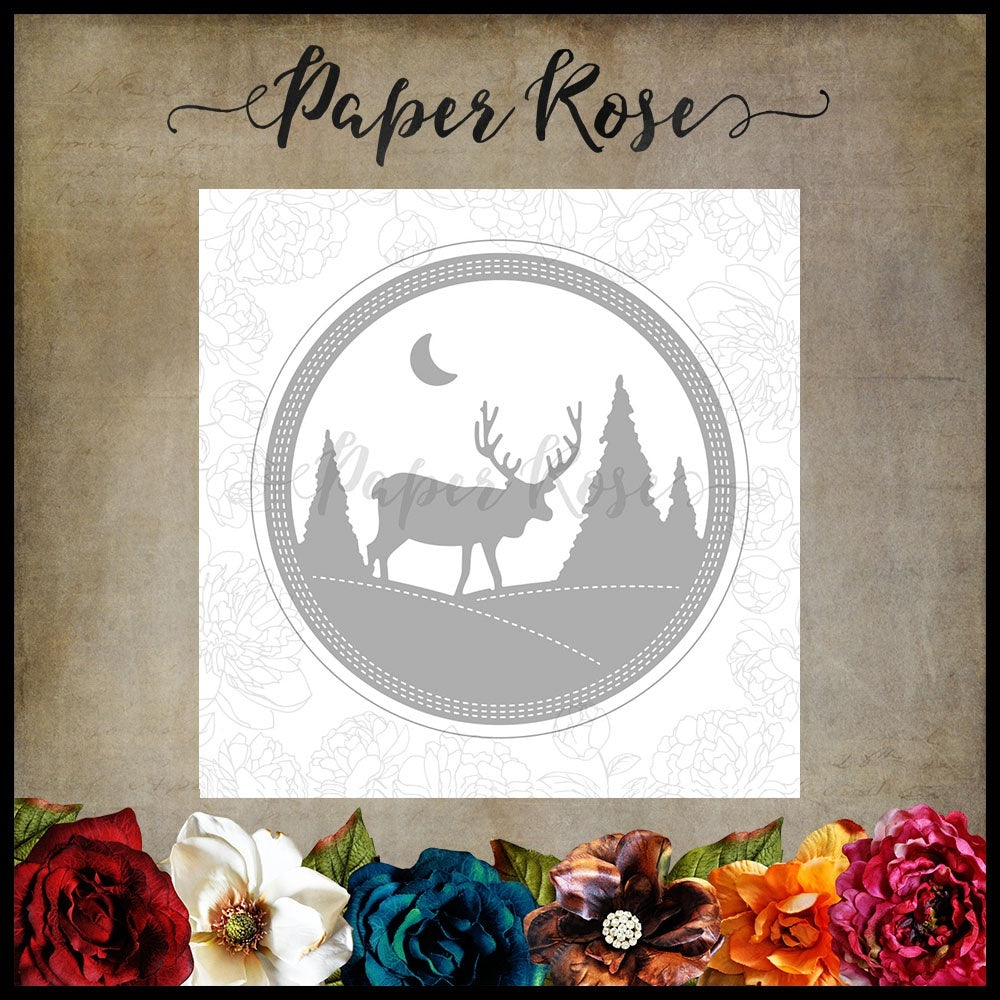 Paper Rose Dies - Reindeer Scene Frame