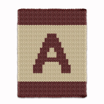 Letter A - Intarsia chart for finger knit blanket
