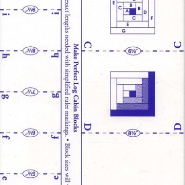 Marti Michell Ruler My Favorite Log Cabin 1in & 2in Quilting Template