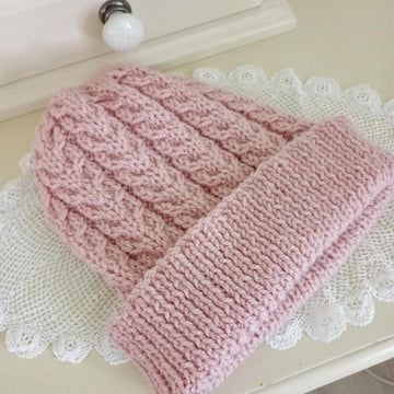 Easy Lace Cable Hat Womens Mens Unisex Straight Needles