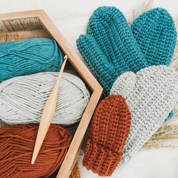 Crochet Knit-Look Mittens