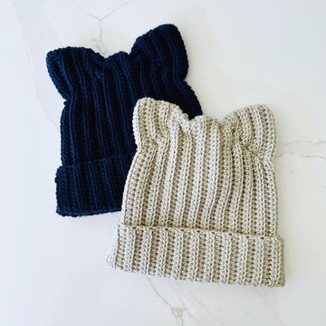 Ribbed Cat Ear Beanie