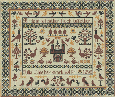 Long Dog Samplers Birds of a Feather Chart