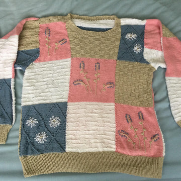 Cotton patchwork sweater