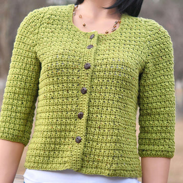 Crossed Stitch Button Front Cardigan