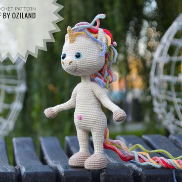 Crochet Pattern Amigurumi Rainbow the unicorn toy