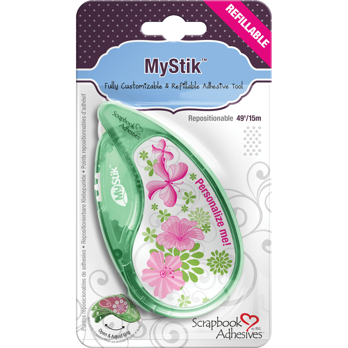 3L Scrapbook Adhesives MyStik Adhesive Dispenser - Repositionable, .375"X49'