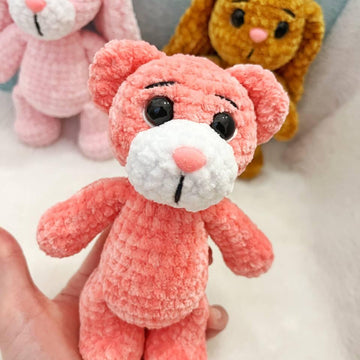 Crocheted Bunny, Bear and Dog.