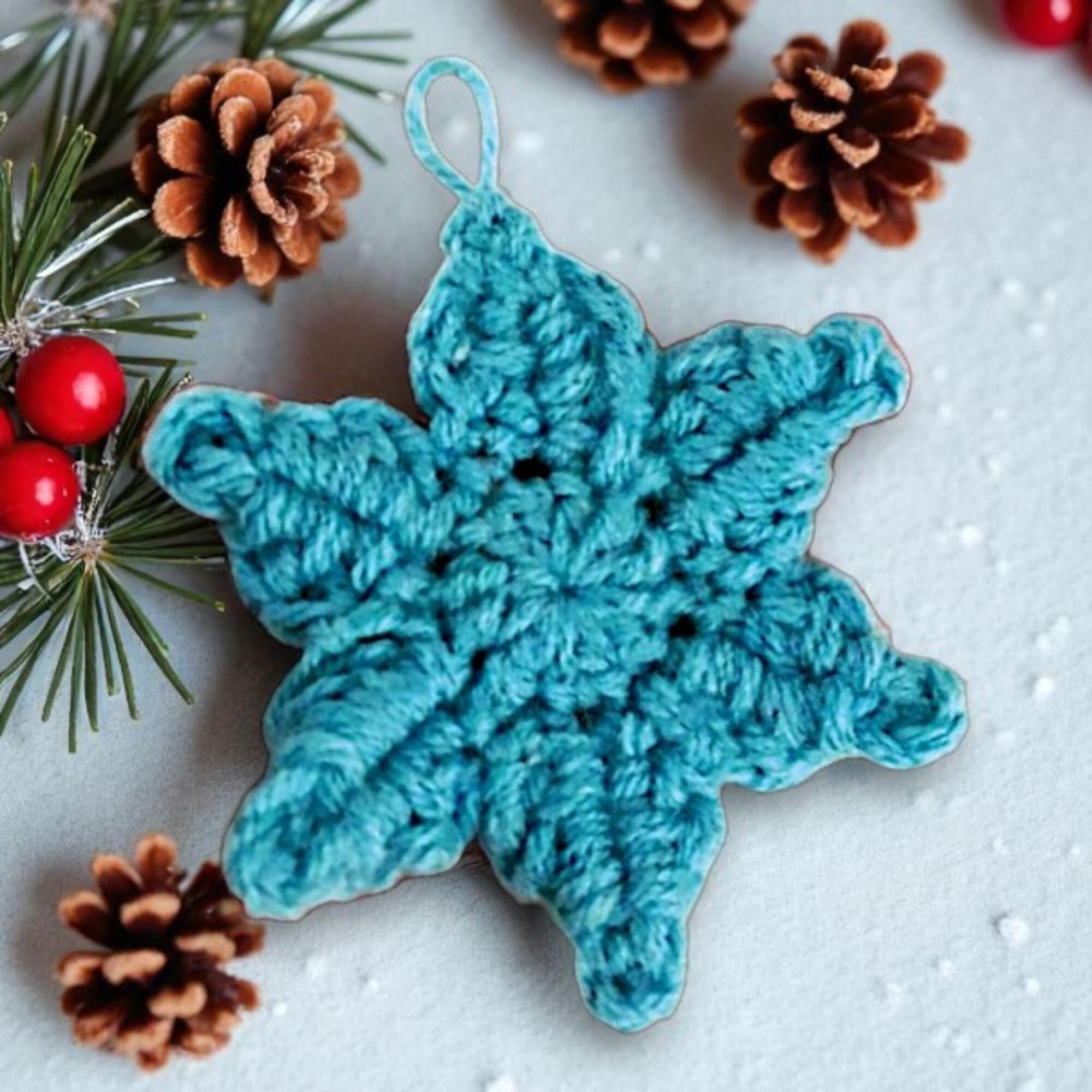 Christmas Crochet Snowflake Pattern, Farmhouse Decor Yule Ornament tree