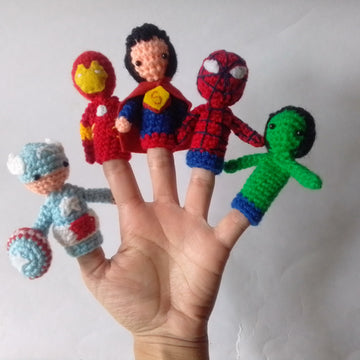 5 Titeres de Dedo Superheroes full