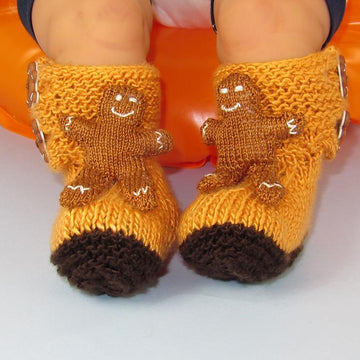 Baby Gingerbread Man Booties